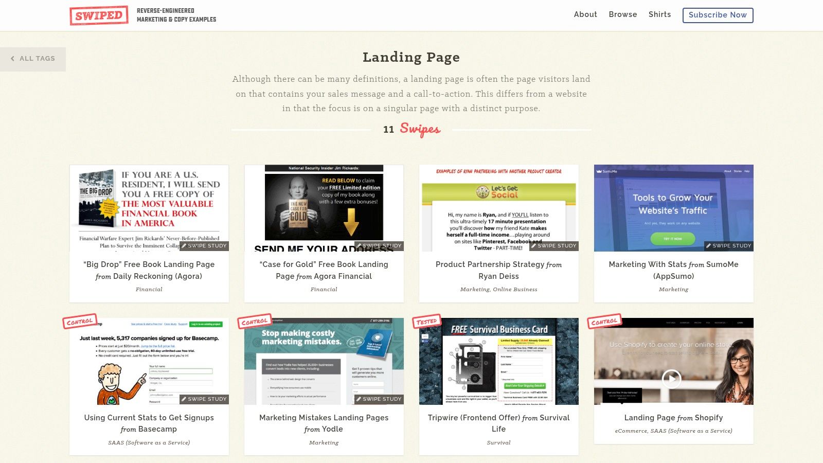 Swiped.co – Landing Page Swipe File (Reverse‑Engineered)