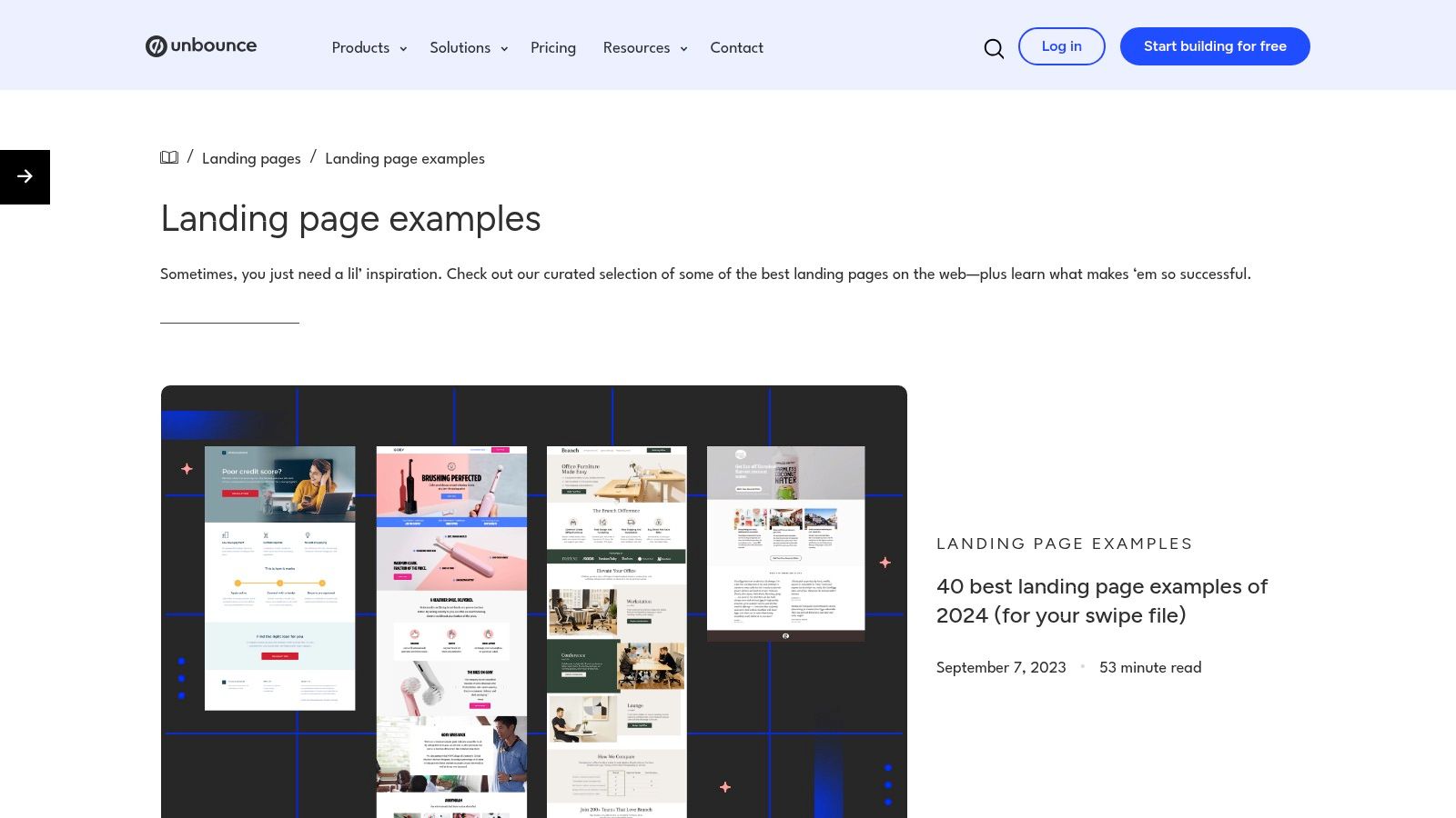 Unbounce – Landing Page Examples Hub